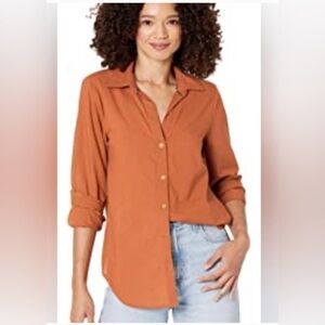 Lola River Women's Orange Button-Up Shirt size: S